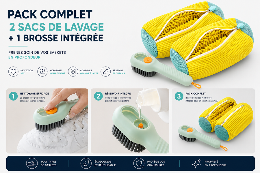 Lave-Baskets 360° – Sac de Lavage pour Chaussures